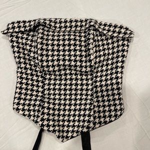 Revolve corset boned strapless top houndstooth size XS